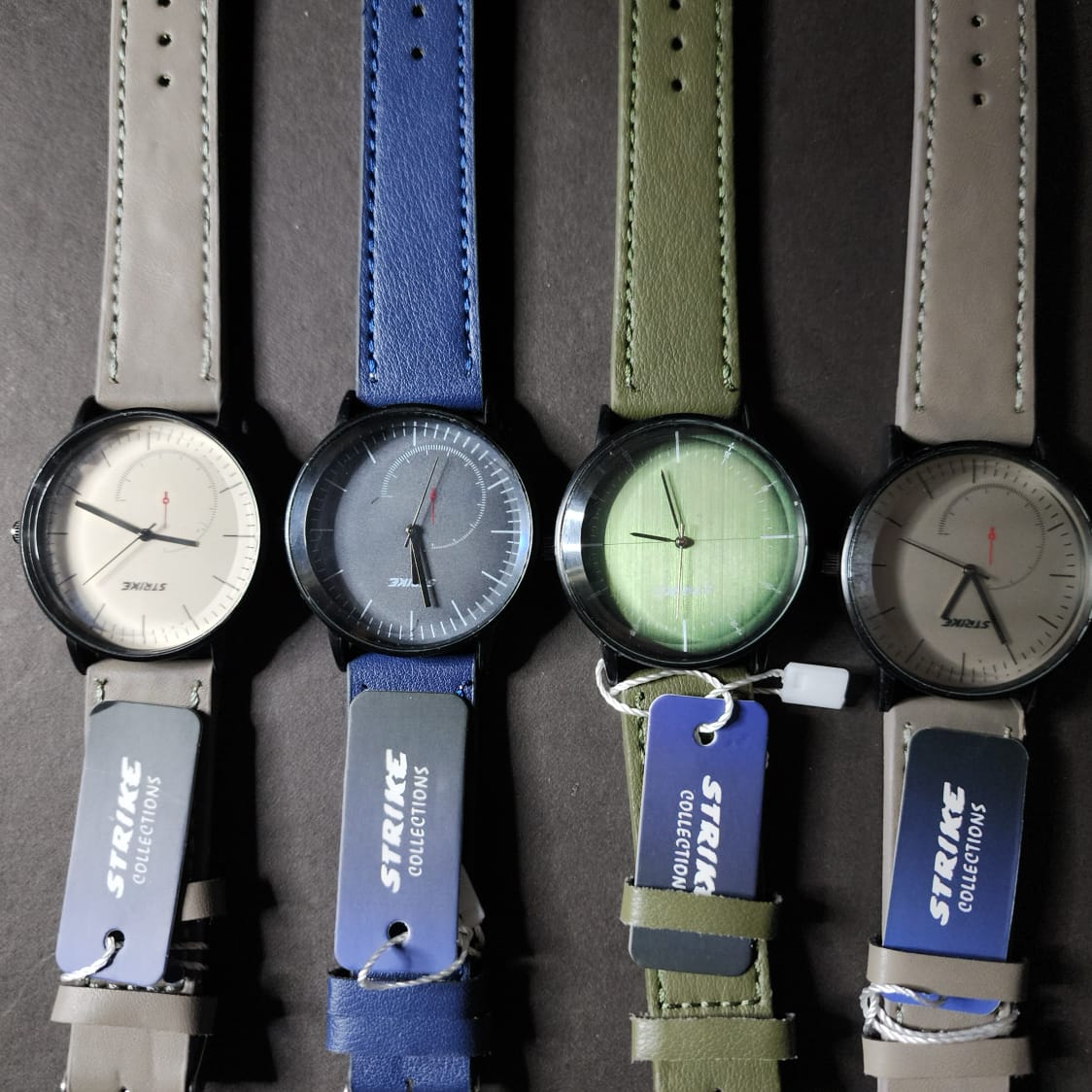 Minimalist Men's Analog Watch by Strike Collections – Stylish Leather Strap Timepiece