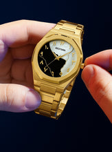 Stainless Steel Golden Aura Watch - Black and White Dial