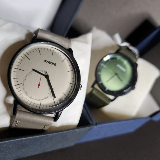 Minimalist Men's Analog Watch by Strike Collections – Stylish Leather Strap Timepiece