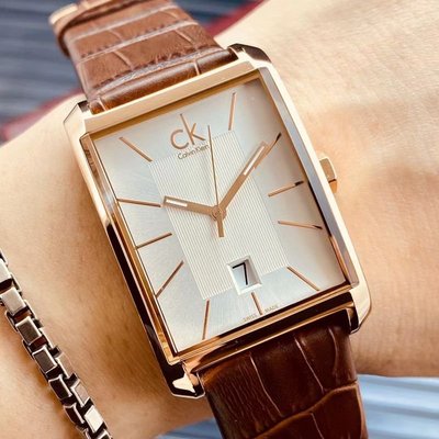 Calvin Klein Men's Rose Gold Homage Watch – Luxury Swiss Made Leather Strap Timepiece