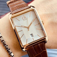 Calvin Klein Men's Rose Gold Homage Watch – Luxury Swiss Made Leather Strap Timepiece