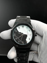 Stainless Steel Black Aura Watch - Black and White Dial