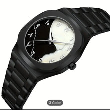 Stainless Steel Black Aura Watch - Black and White Dial