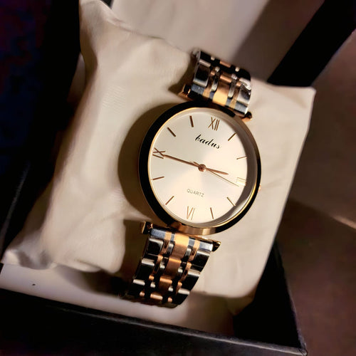 Kadas Men’s Classic Silver Quartz Watch – Ultra-Slim Stainless Steel Dress Watch with Clean White Dial